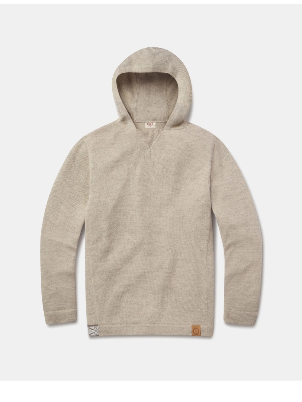 PAKA The Hoodie L Pebble Alpaca Blend Knit Sweater Pullover Neutral Gorpcore